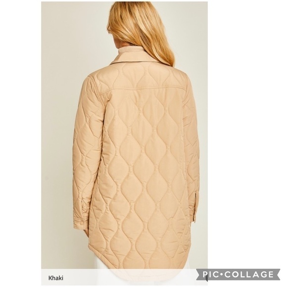 Cute!! Khaki Quilted Jacket - Picture 3 of 5